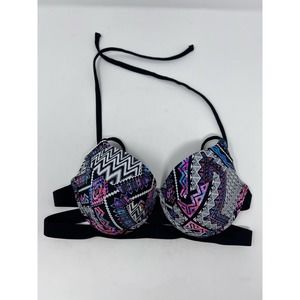 Rue Bleu by Rue 21 Women's Underwire Black Pink Blue White Bikini Top‎ Size S